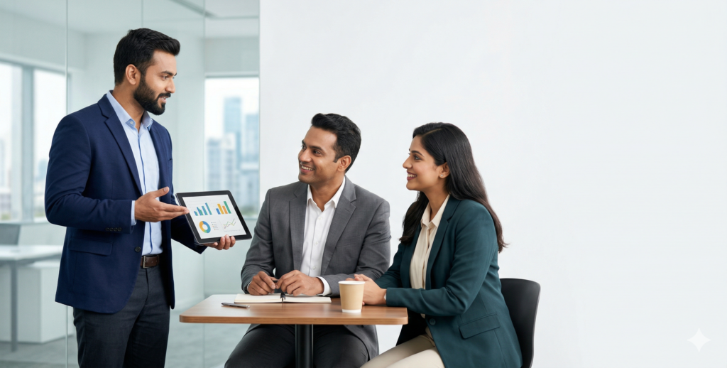 Business Team Discussing Growth Strategy And Analytics With Digital Marketing Services In Varanasi